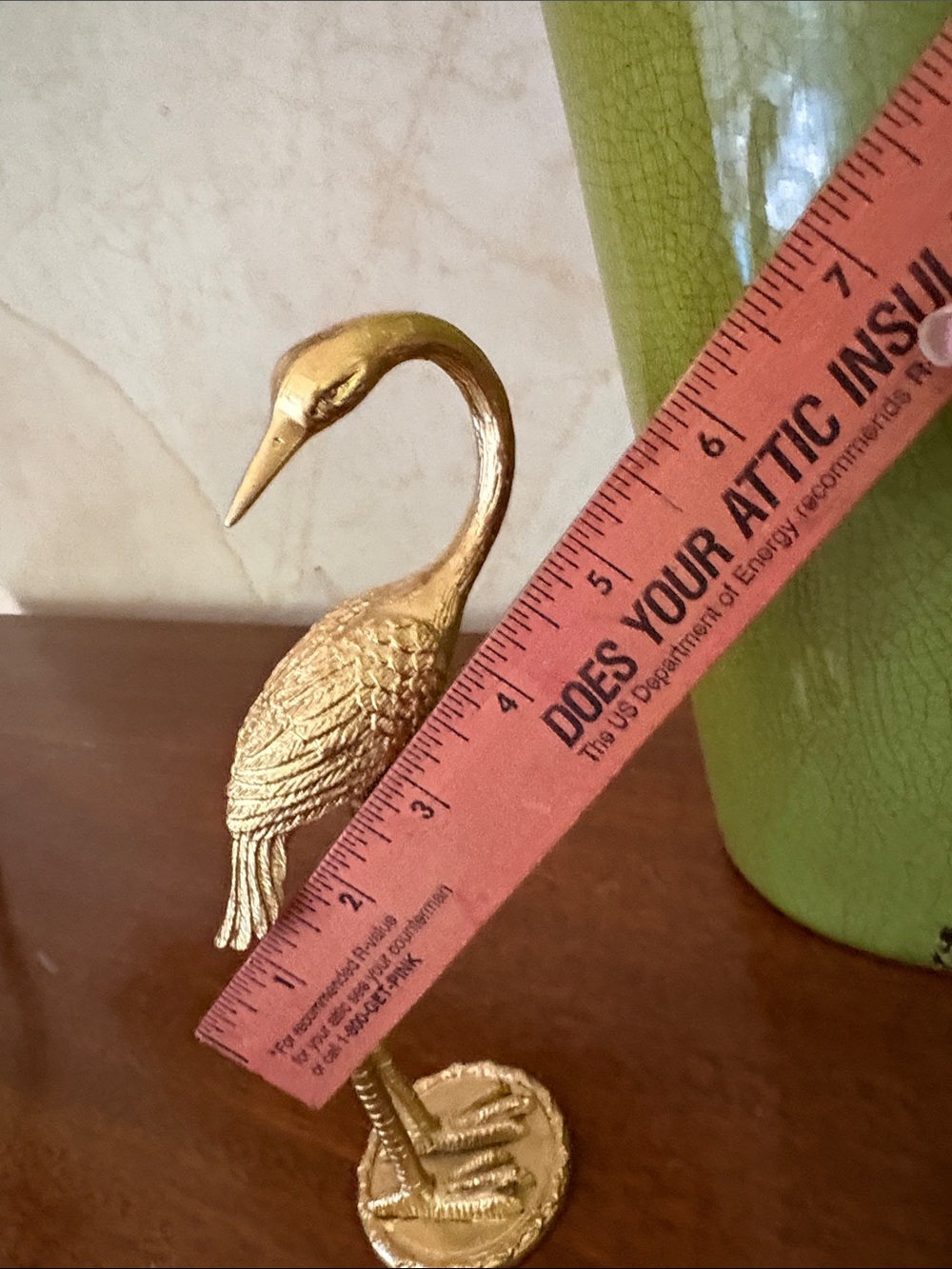 Gold Crane Ibis Egret Bird Figurine Decorative Accent - Picture 12 of 16